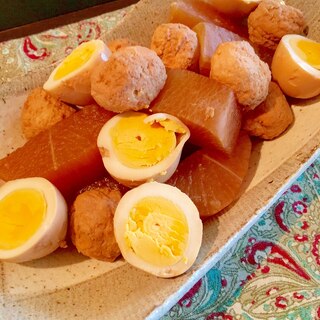 大根と鶏生姜団子の甘辛煮♩